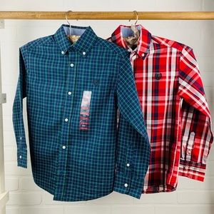 2 Chaps Boys long sleeve button down shirts